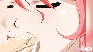 Hentai Uncensored - My busty stepsister catches me masturbating in the bathroom