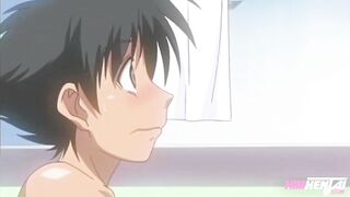 Hentai Uncensored - My girlfriend's stepsister gives me a handjob in the bathroom