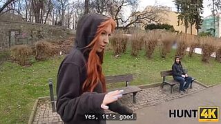 HUNT4K. Don't cum inside my tight pussy?. Hot sex with Lilly Mays