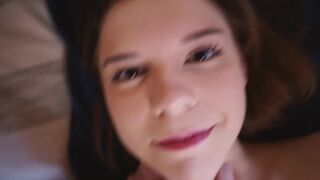 Condom RIPPED! Teen step sister likes it hard! MASSIVE creampie in her horny pussy