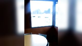 Young lesbians have oral sex in a restaurant