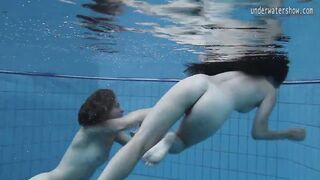 Two hot lesbians in the pool loving eachother