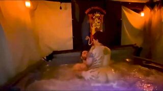 Quickie Creampie Hot Tub Fuck With Santana Red WCA Productions