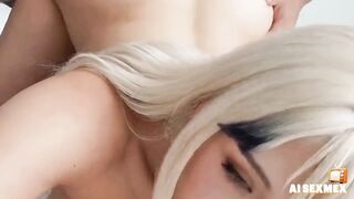 Fucking step sis blonde in the room - Anal sex and small pussy and ass - Virtual Sex [AI generated]