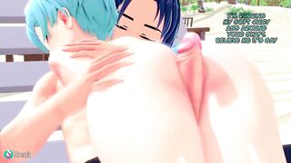 Femboy boy seduces his senpai and they end up fucking