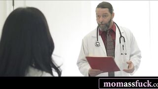 Naughty Doctor Gives Deep Anal Exam to Busty Brunette Housewife