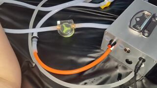 Enema machine and inflatable nozzle are filling my ass