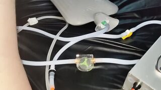 Enema machine and inflatable nozzle are filling my ass