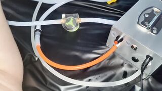 Enema machine and inflatable nozzle are filling my ass