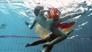 Two redheads swimming SUPER HOT!!!