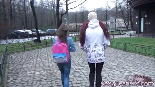 Pickedup lesbian teen pussy toyed and licked