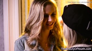 Blonde lesbian teens fingering and tribbing