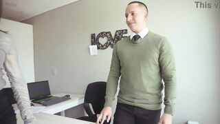 I seduce my boss to get a new job by giving him a great fuck in the office.