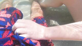 Risky Busy Public Beach Underwater Handjob Cumshot - Curvy Ginger Redhead
