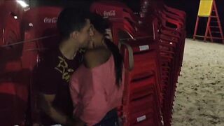 I couldn't resist and ended up giving the single man a blowjob on the beach right in front of his husband.