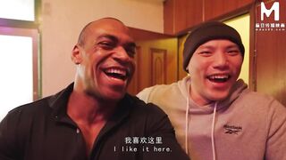 ModelMedia Asia - Extreme Huge Black Dick Destroys Two Tight Asian Pussies