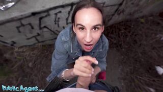 Public Agent - Petite brunette Euro babe sucks and fucks outdoors with stranger hardcore POV hot sex