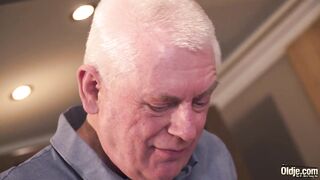 Old coach sniffs cheerleader's panties then fucks her hard