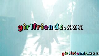 Girlfriends blonde and brunette eat pussy and make a sex tap