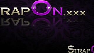 StrapOn She gets her StrapOn deep into her wet eager pussy