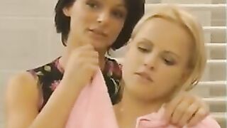 Sexy milf caring for younger girl