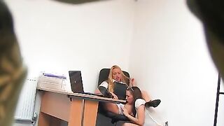 Lesbian Secretaries During the Lunch Time (Hidden Cam Fake)