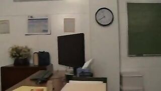 Caught masturbating during her break.