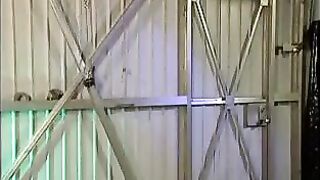 Big tits blonde captured as a slave