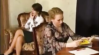 Sarah & Stella Lesbians In Pantyhose 