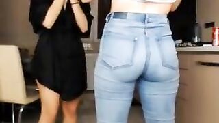 Sweet ass in jeans spank
