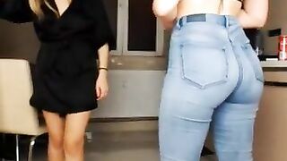 Sweet ass in jeans spank