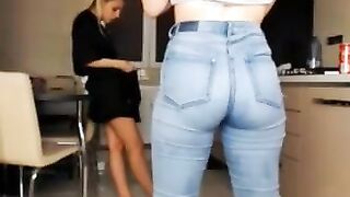 Sweet ass in jeans spank