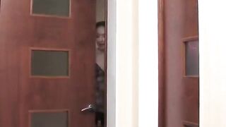 Lesbian seduces roommate in the bathroom