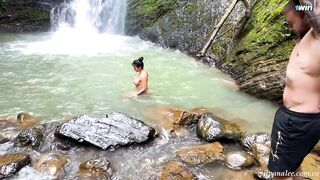 Pervert masturbates while I get naked in the river - Silvana Lee & Brian Evansx