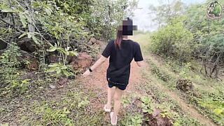 Thai young woman Amateur Outdoor Fuck – POV Creampie In Nature Thai audio