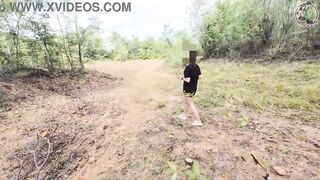 Thai young woman Amateur Outdoor Fuck – POV Creampie In Nature Thai audio