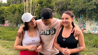 Stranger suggests cash to girlfriends in a public park to screw their taut vaginas