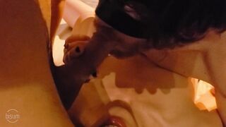 Fucklicking, spitroasting, double blowjobs, cumshots and cleanup in this bi Male+Male+Female three-some