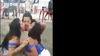 Public tongue kiss