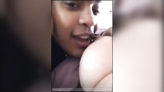 She Sucking The Big Natural Tits Of Her Friend On Periscope