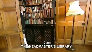 Two schoolgirls in the library