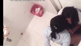 Two sluts caught in the bathroom
