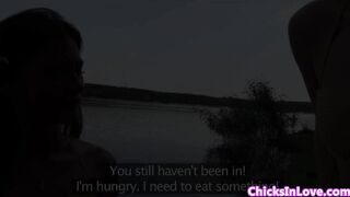 European lesbians pussylicking in forest park