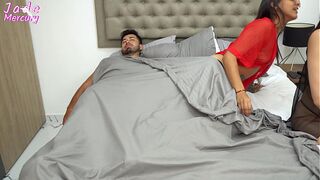 My stepsister invites me to her abode, the 3 of us share a daybed and I end up screwing her spouse.