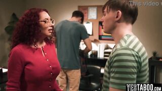 Large tits older redhead mother I'd like to fuck double permeated by her students