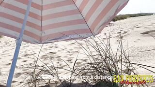 Public masturbation with voyeurs at nudebeach and outdoor oral job