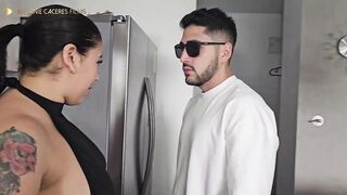 Large booty big beautiful woman wife gets screwed during the time that stuck in the kitchen - Emily Fox & FerMaxwellx