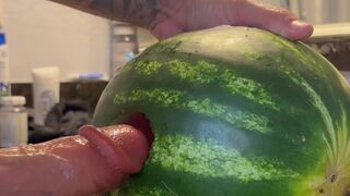 Screwing watermelon ,large dong,love sex