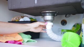 Ooops! Those Shorts are Way Likewise Short! Handyman Gets Favourable with a Shaking, Squirting Twat - Footjob / Foot Fetish