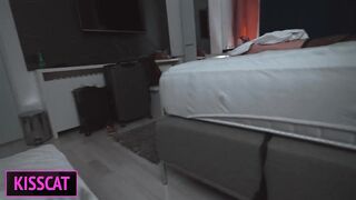 S1E5: Step mama back from party out of pants and helps to cum Step son in share couch in hotel room